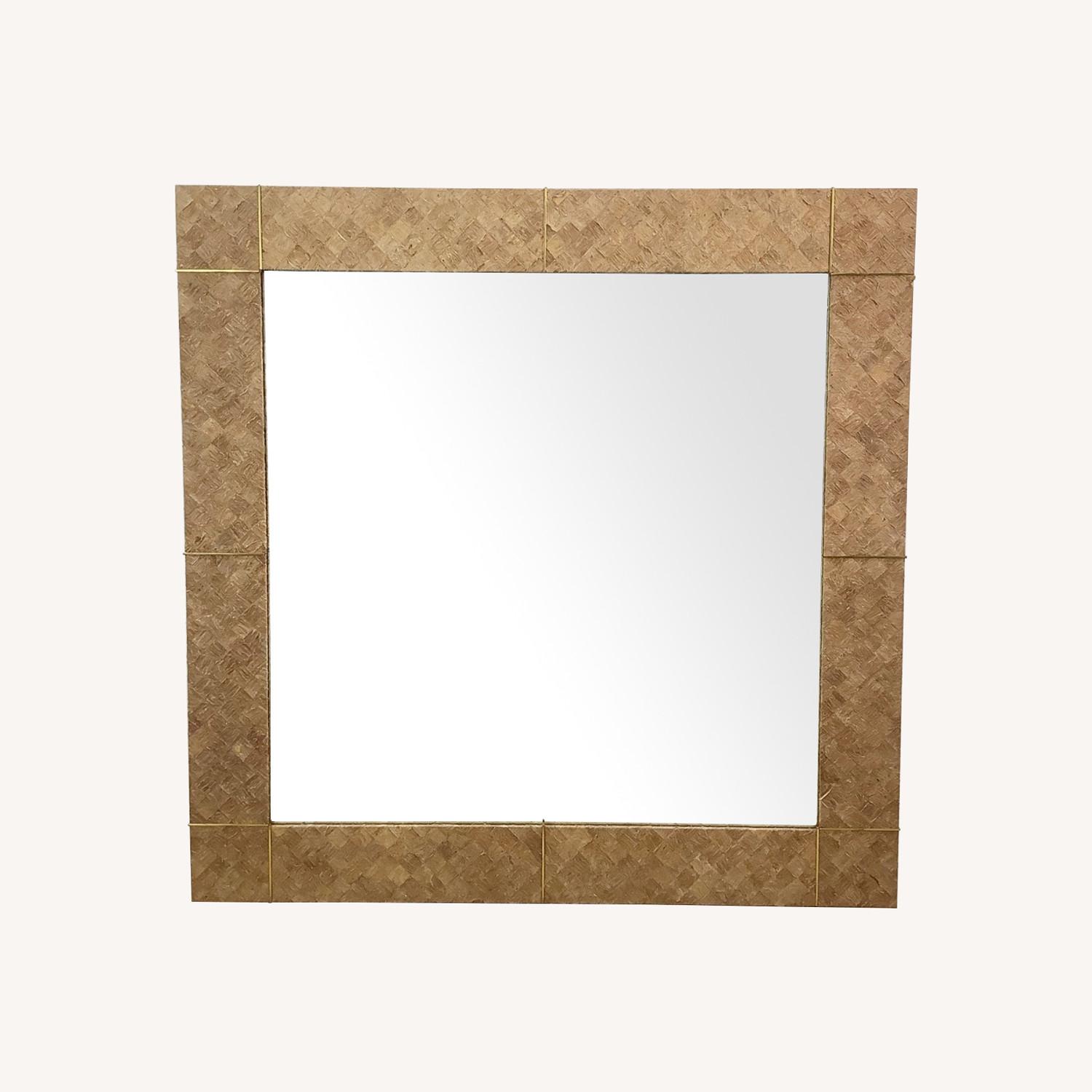 Large Square Textile Wall Mirror - image-0