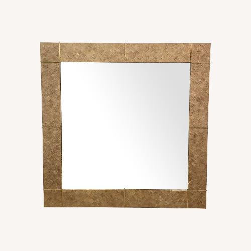 Used Large Square Textile Wall Mirror for sale on AptDeco