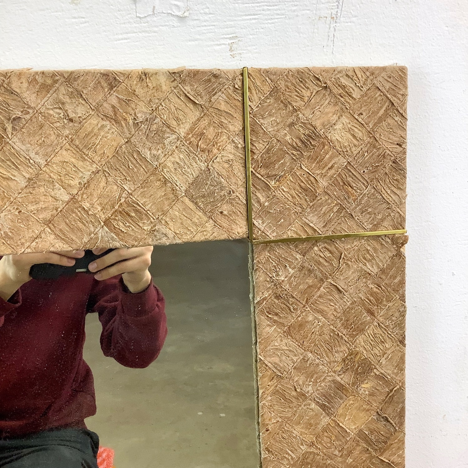 Large Square Textile Wall Mirror - image-6