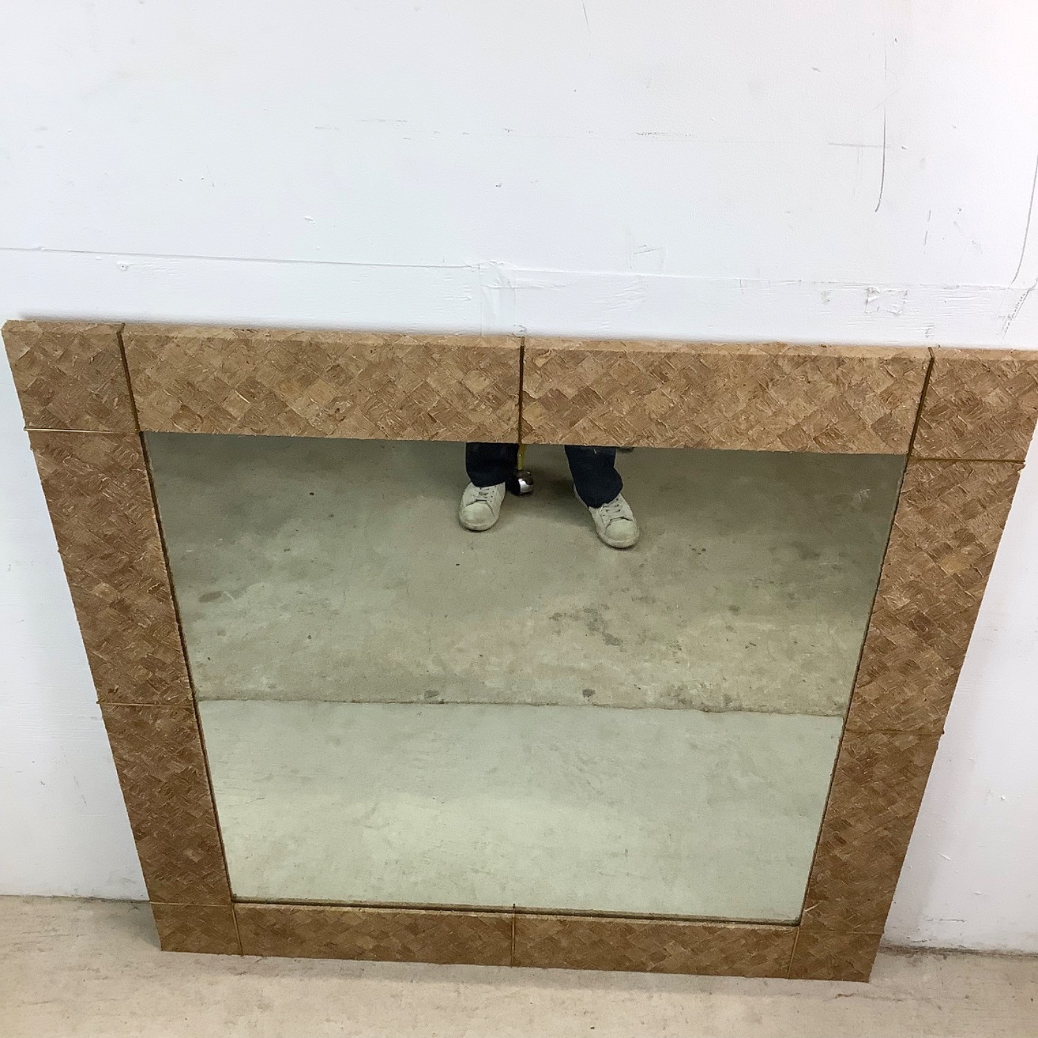 Large Square Textile Wall Mirror - image-4
