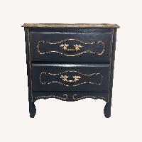 French Provisional Black Nightstands
