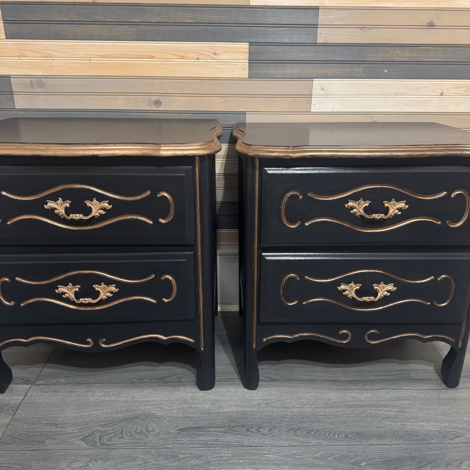 French Provisional Black Nightstands - image-5
