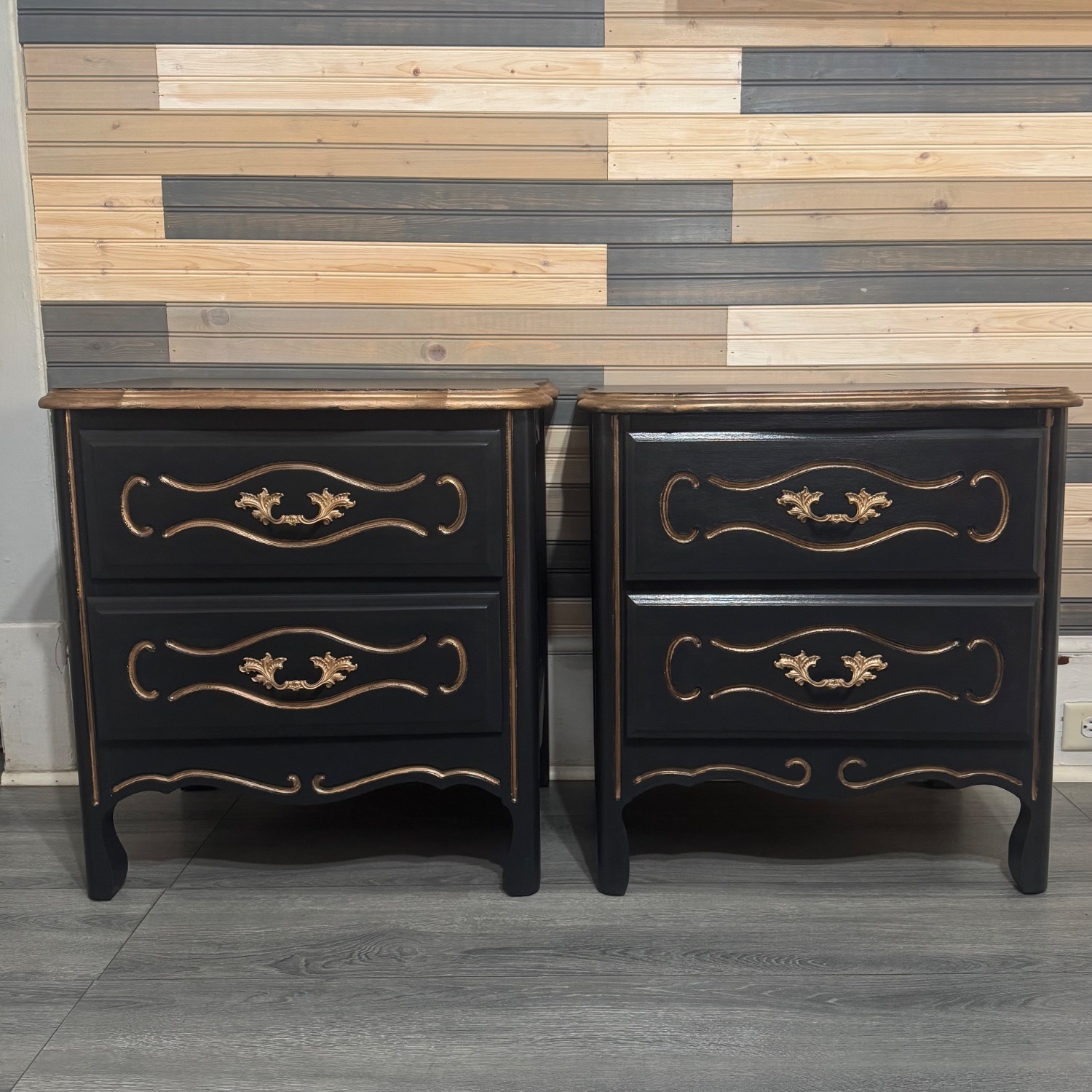 French Provisional Black Nightstands - image-6