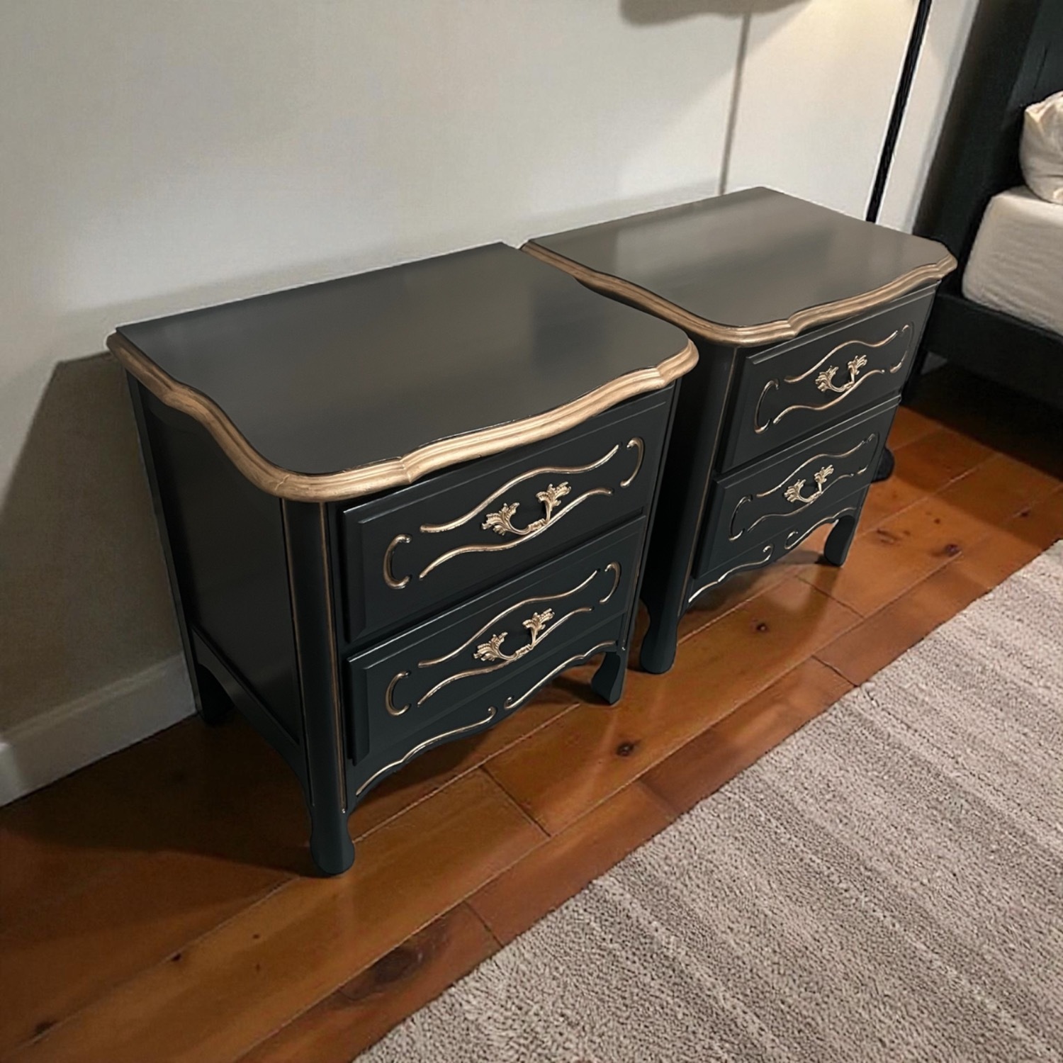 French Provisional Black Nightstands - image-3