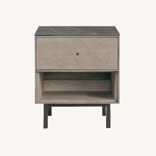 Used Room & Board Hudson Charcoal Wood Nightstand for sale on AptDeco