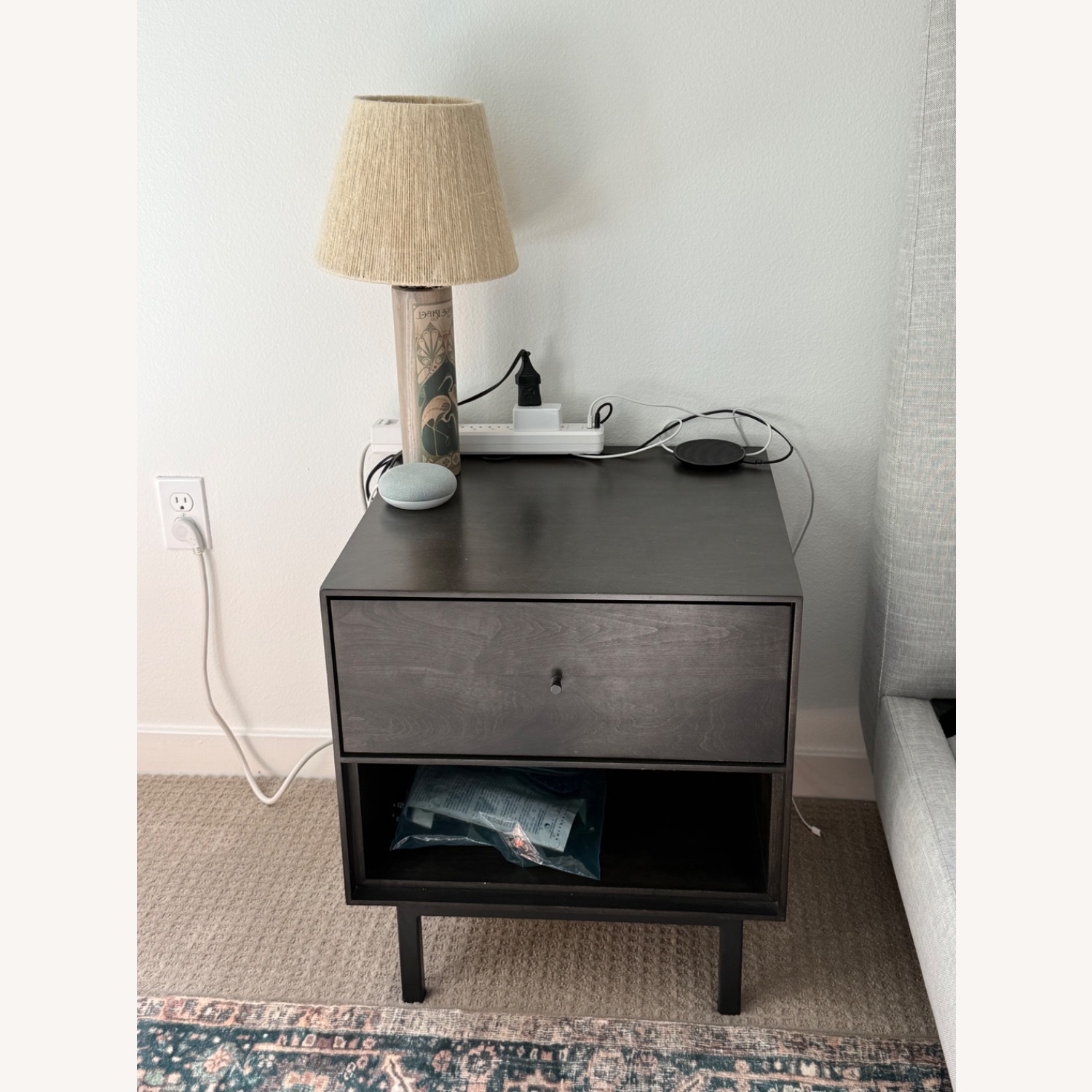 Room & Board Hudson Charcoal Wood Nightstand - image-1