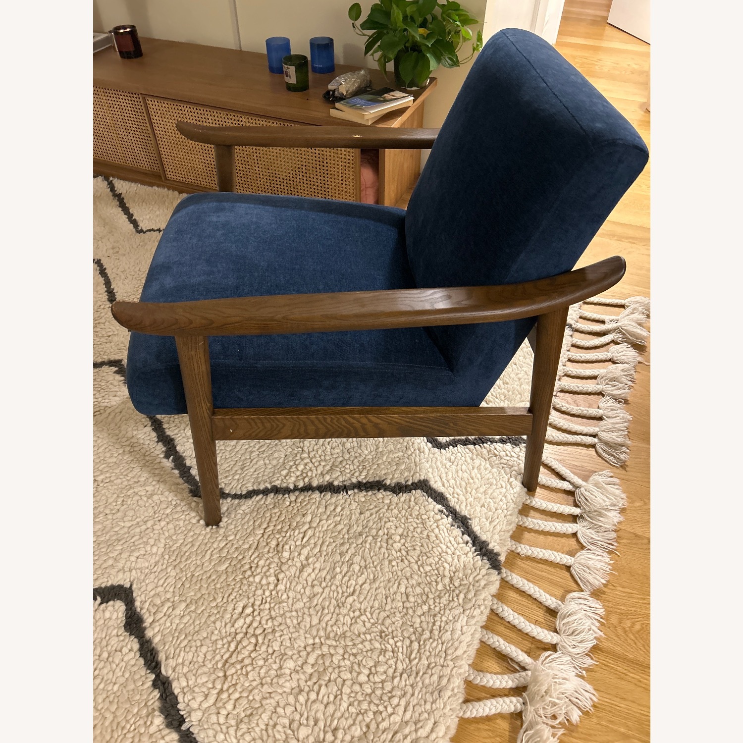 West Elm Blue Wood Accent Chair - image-3