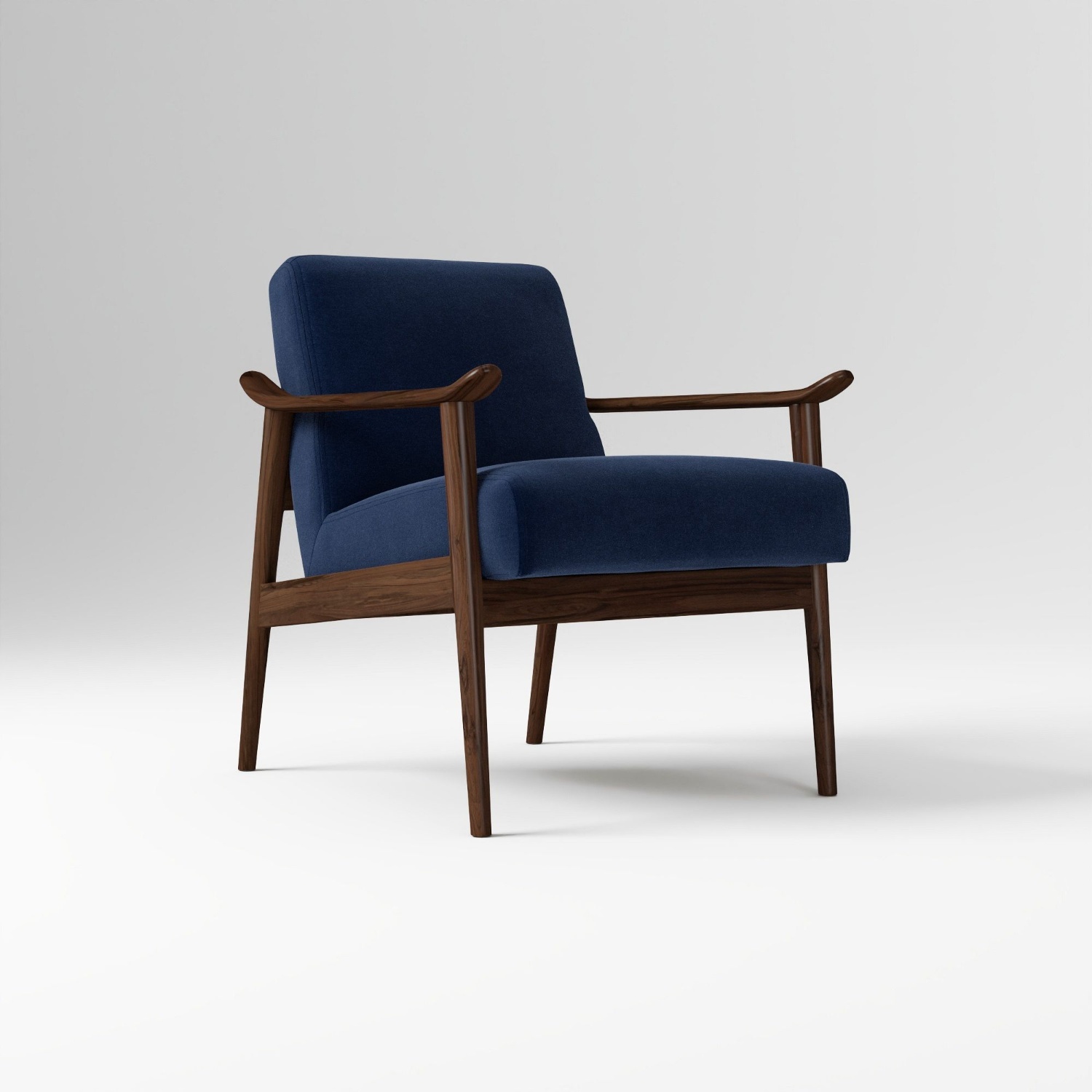 West Elm Blue Wood Accent Chair - image-5