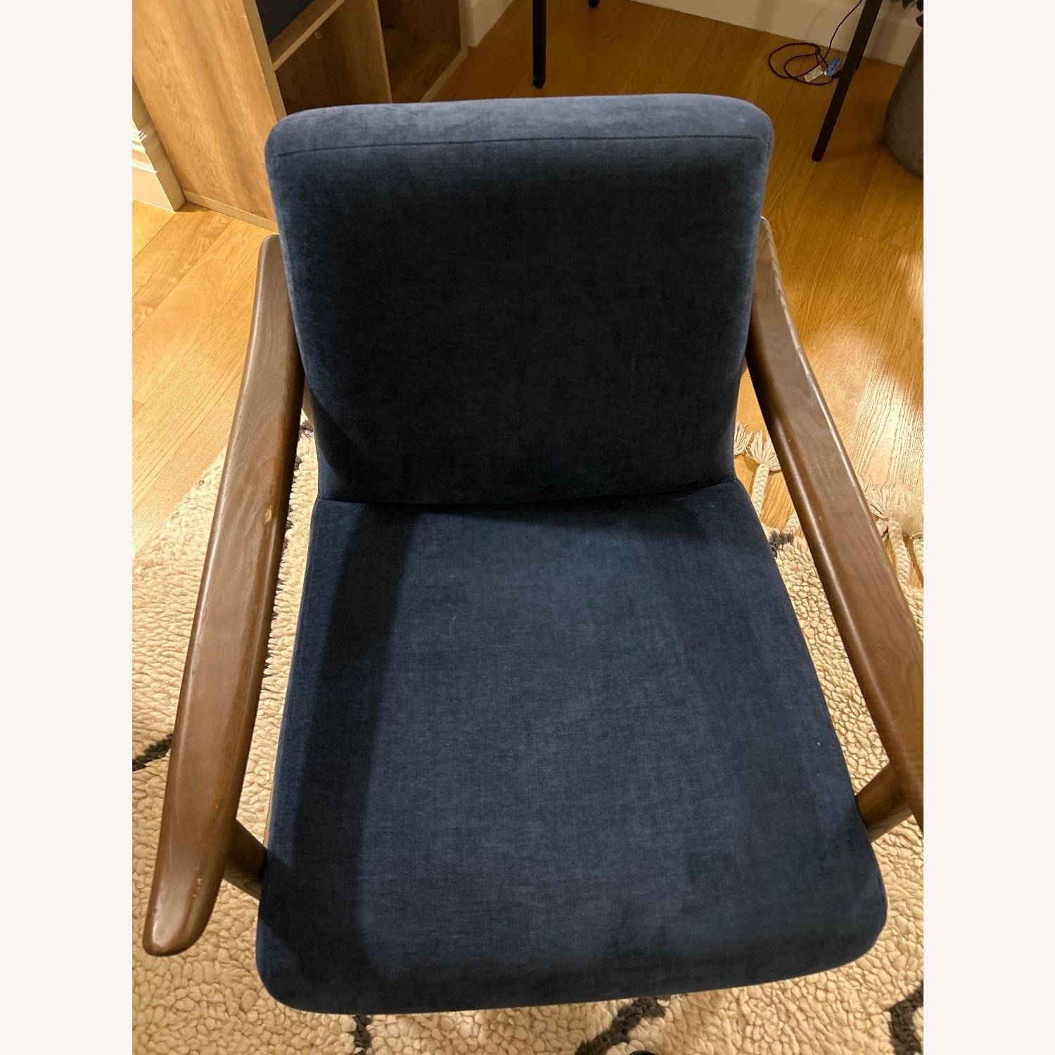 West Elm Blue Wood Accent Chair - image-4