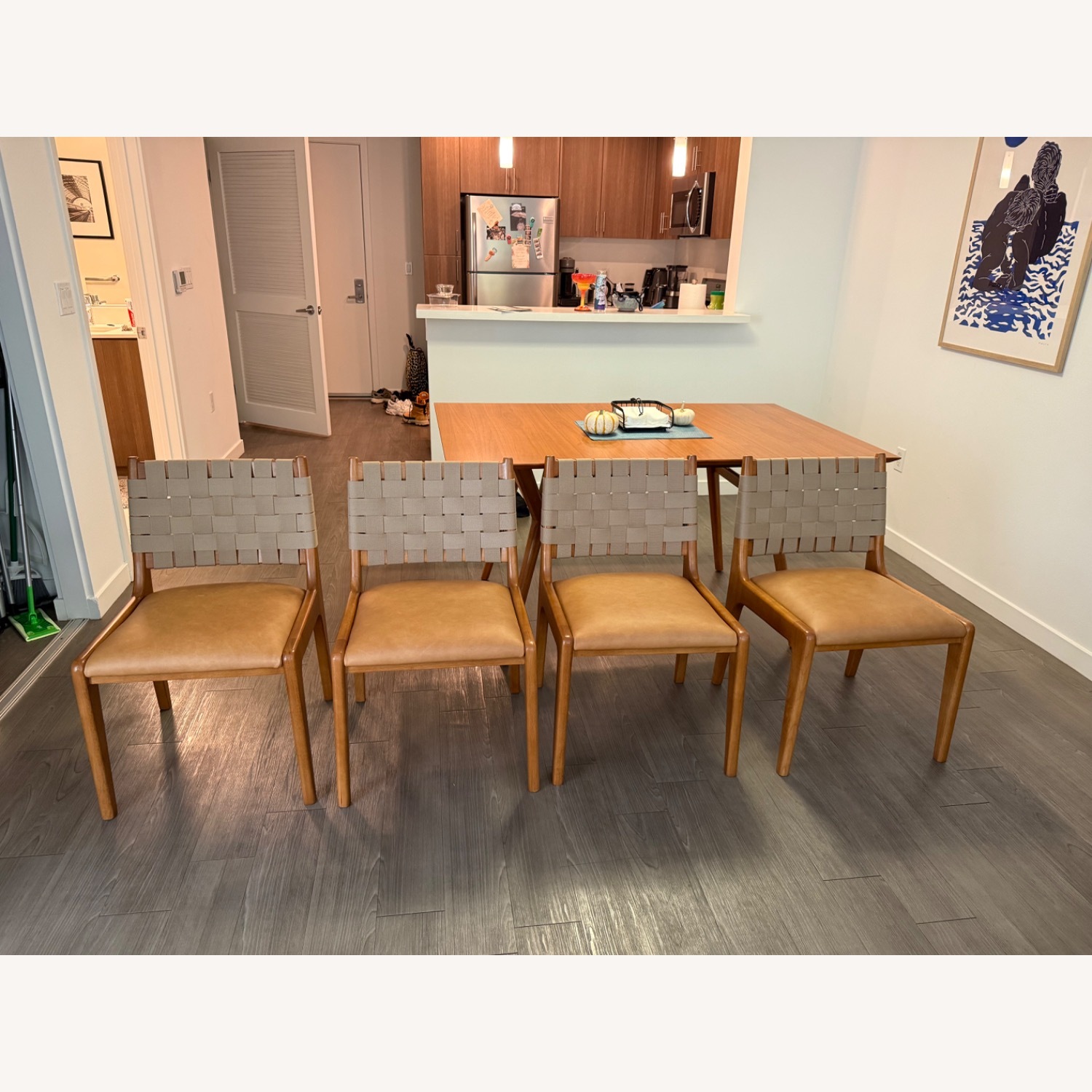 West Elm Dunham Sesame Ludlo Wood Dining Chairs - image-4