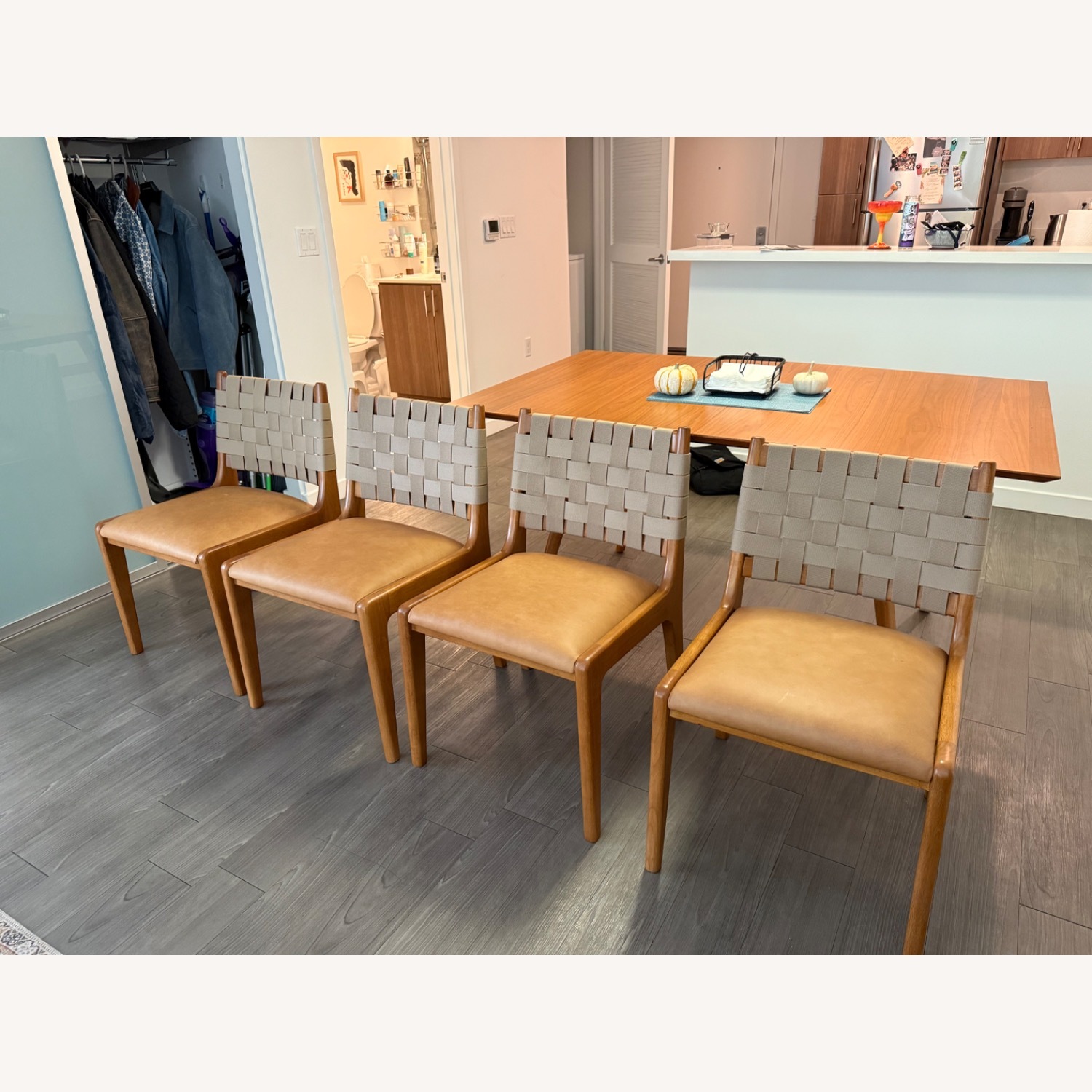 West Elm Dunham Sesame Ludlo Wood Dining Chairs - image-1