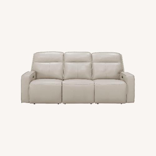 Used Raymour & Flanigan Beckett White Leather 3+ Seater Sofa for sale on AptDeco