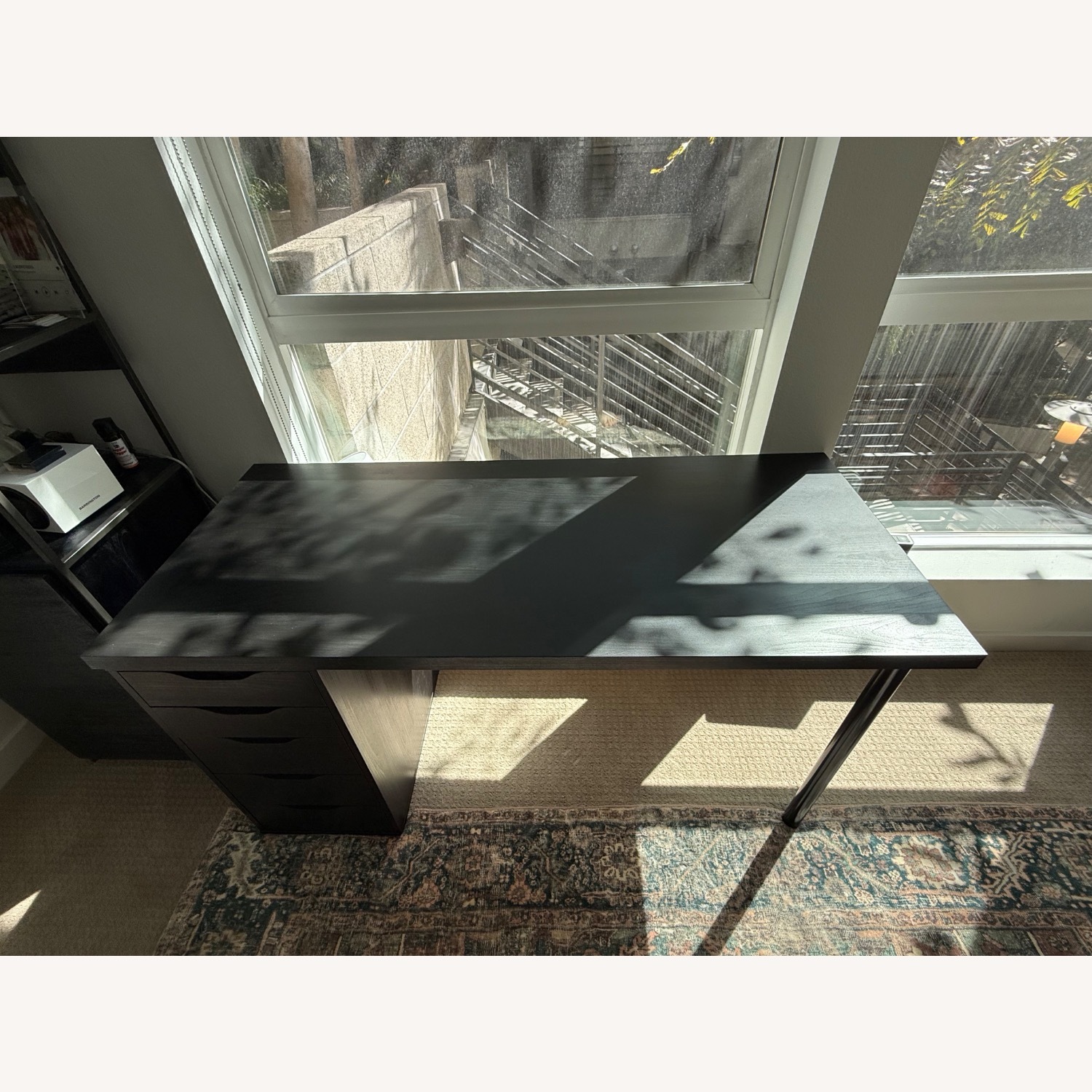 IKEA Lagkapten / Alex Black-Brown Wood Desk - image-2