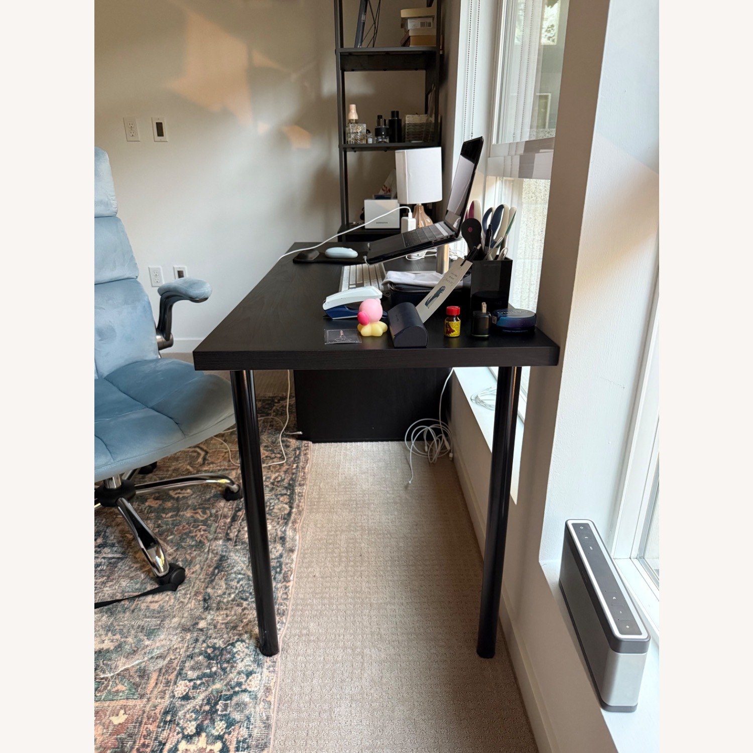 IKEA Lagkapten / Alex Black-Brown Wood Desk - image-4