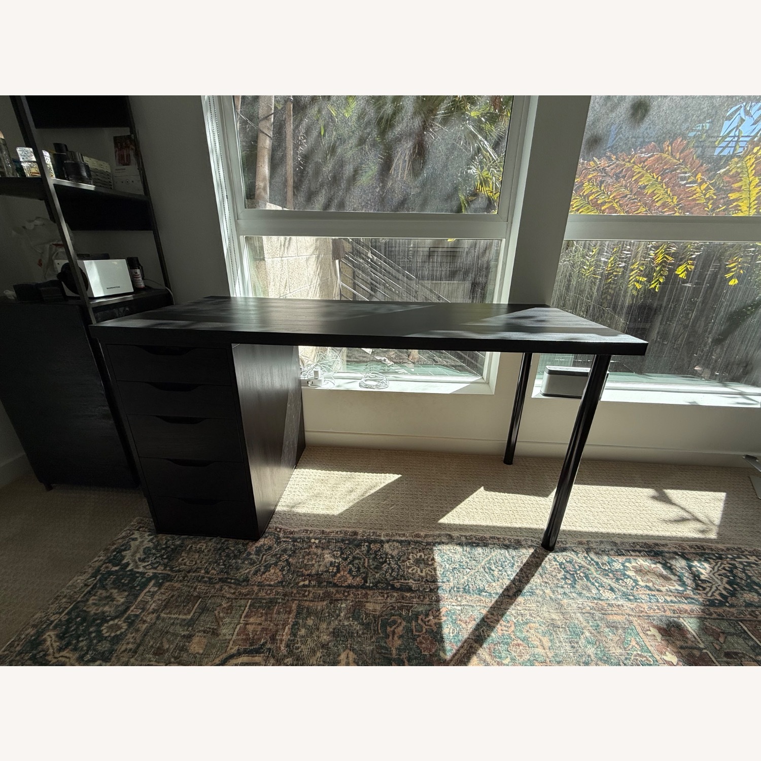 IKEA Lagkapten / Alex Black-Brown Wood Desk - image-1
