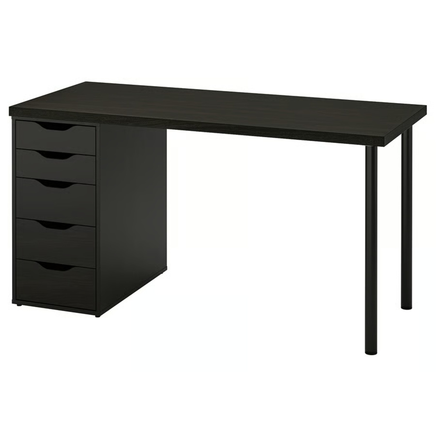 IKEA Lagkapten / Alex Black-Brown Wood Desk - image-5