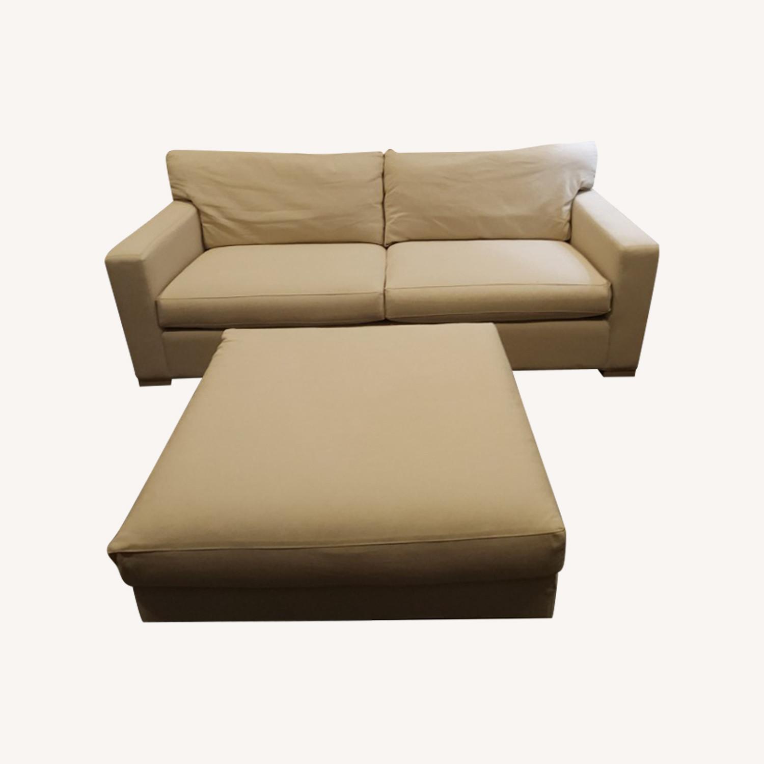 Crate & Barrel Axis II Sofa and Ottoman - image-0