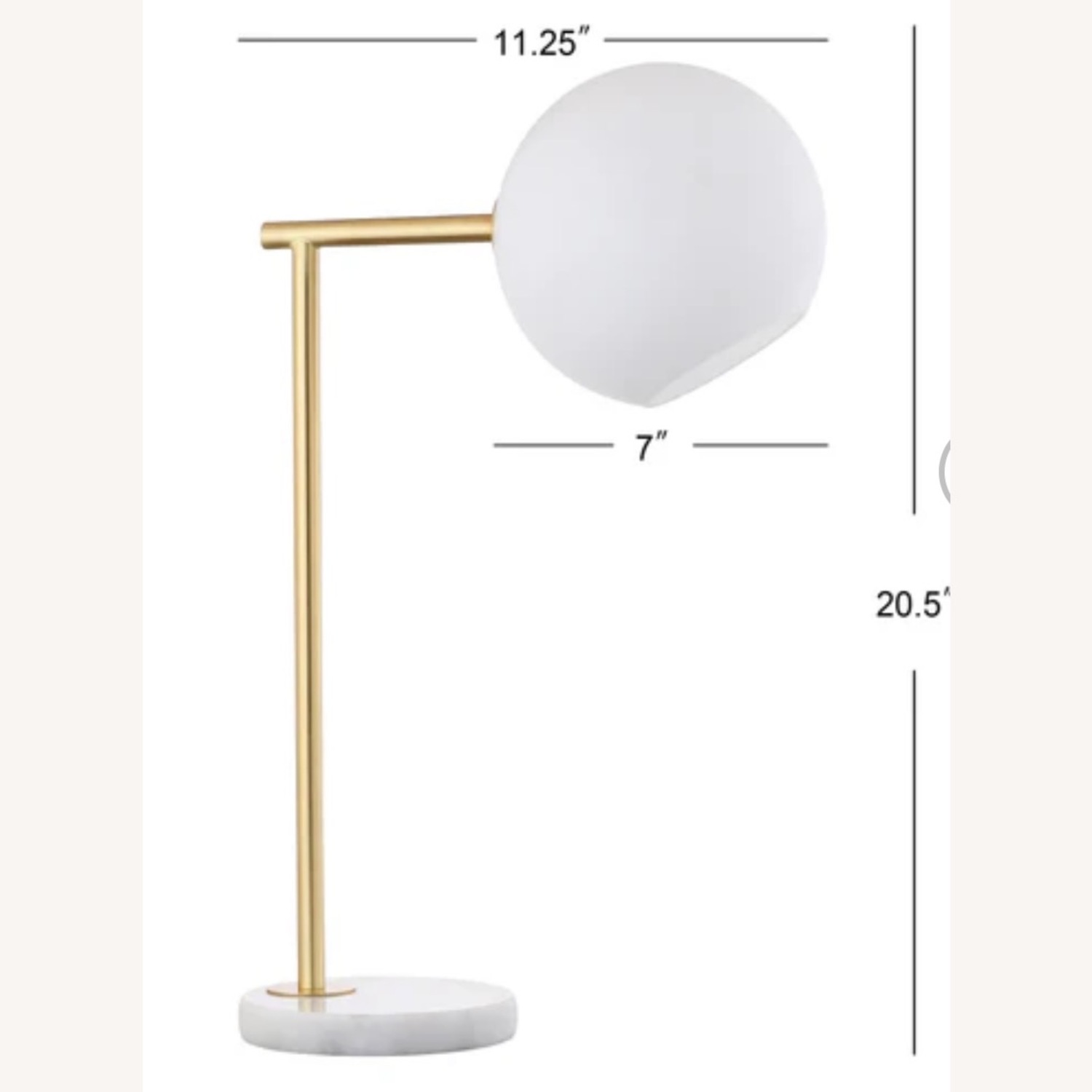 Jonathan Y White Marble Table Lamp - image-3