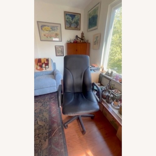Used Black Leather Executive Office Chair for sale on AptDeco