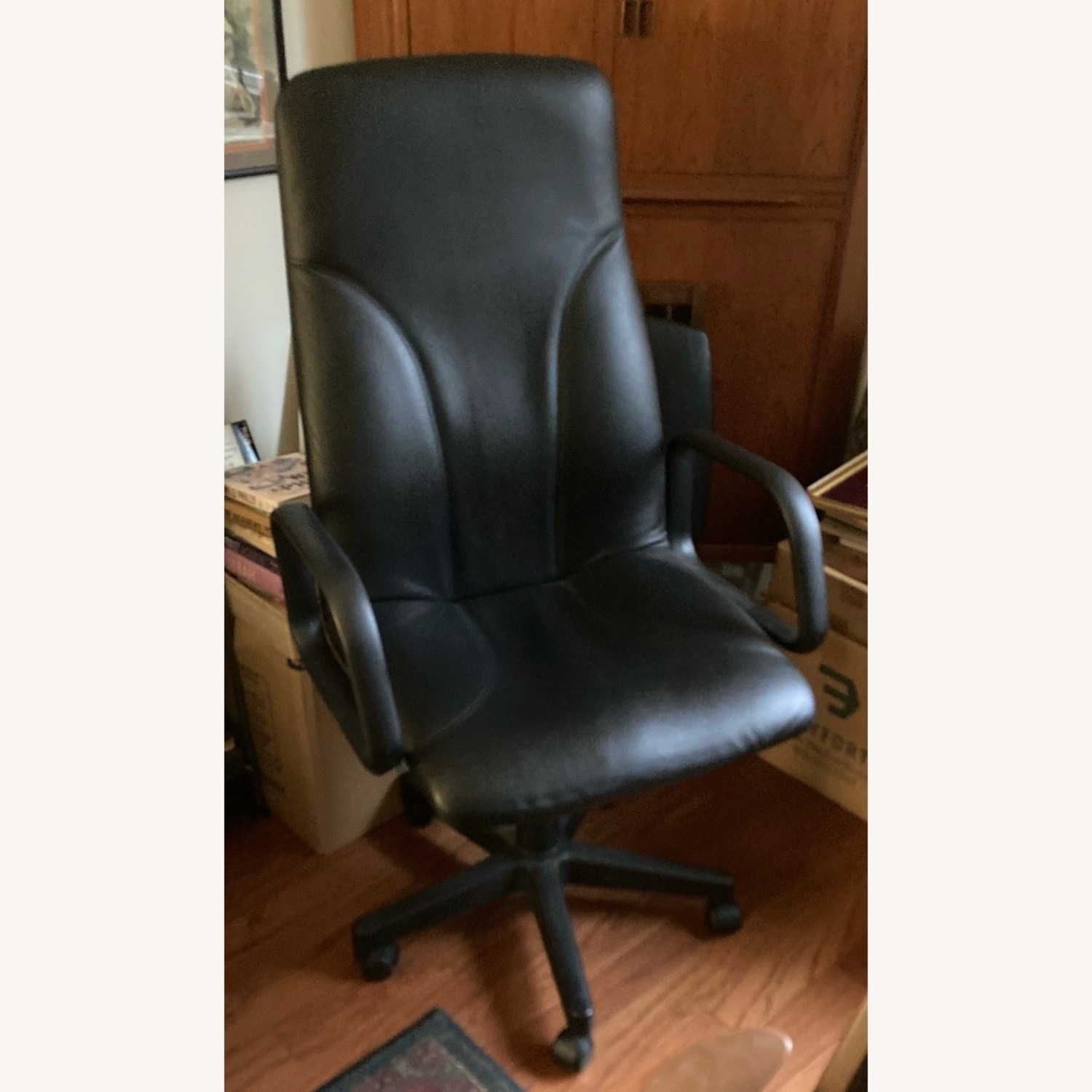 Black Leather Executive Office Chair - image-2