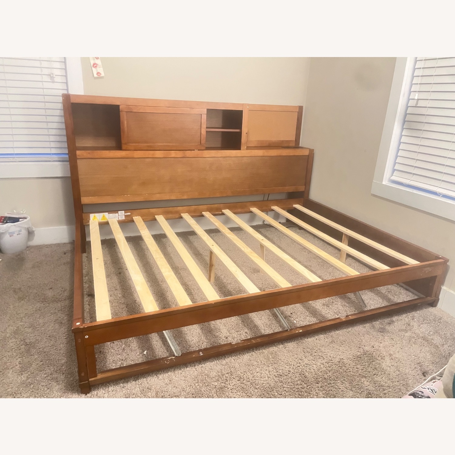 Full Size Wooden Daybed with Drawers and USB Ports - image-1