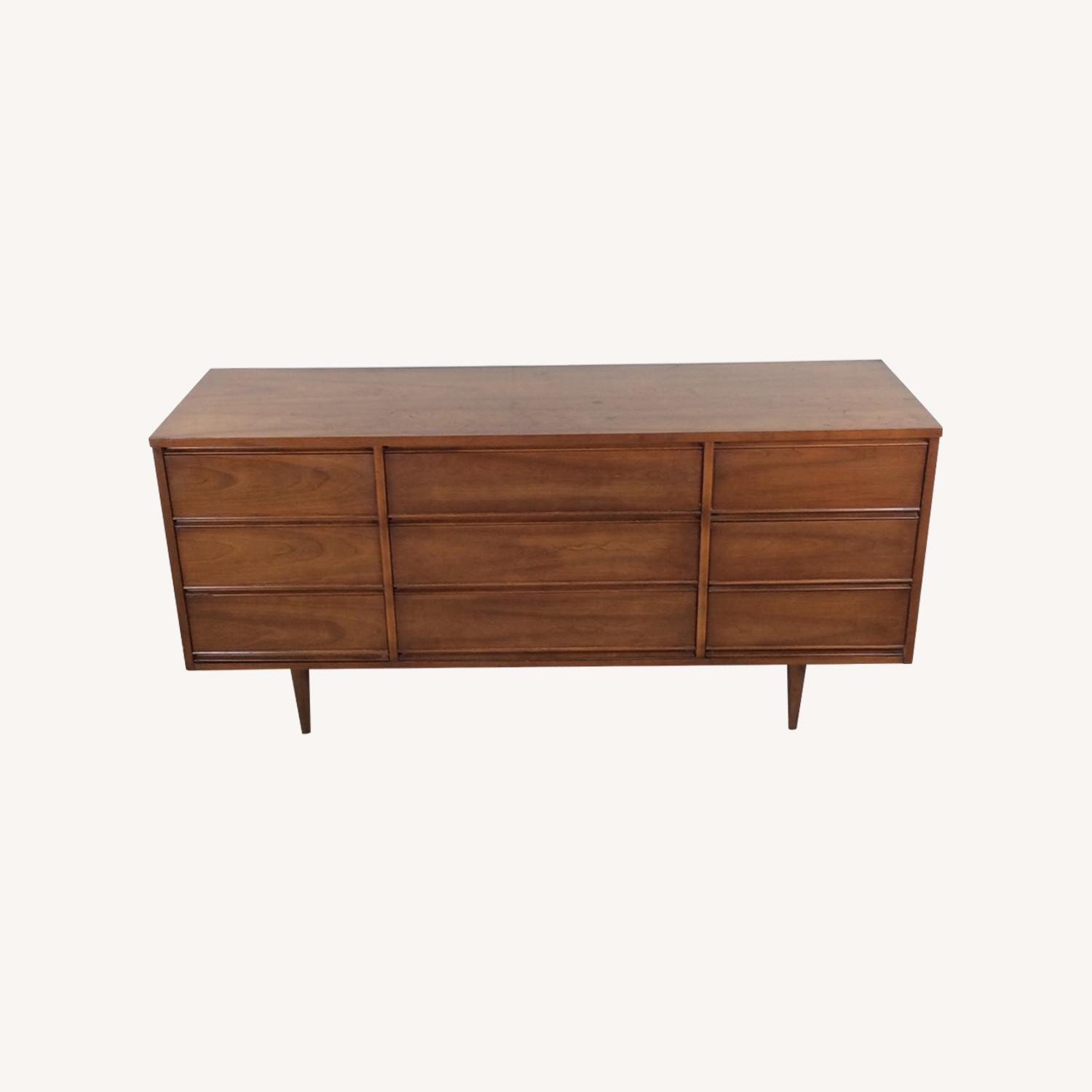 Mid Century Modern Lowboy Dresser with 9 Drawers - image-0
