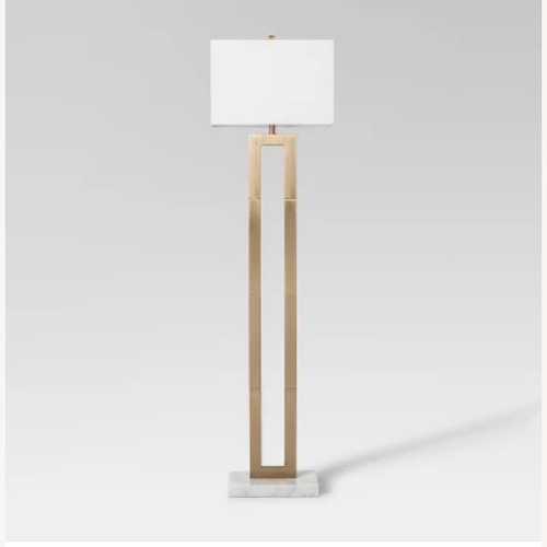 Used Weston Window Pane Floor Lamp – Brass for sale on AptDeco