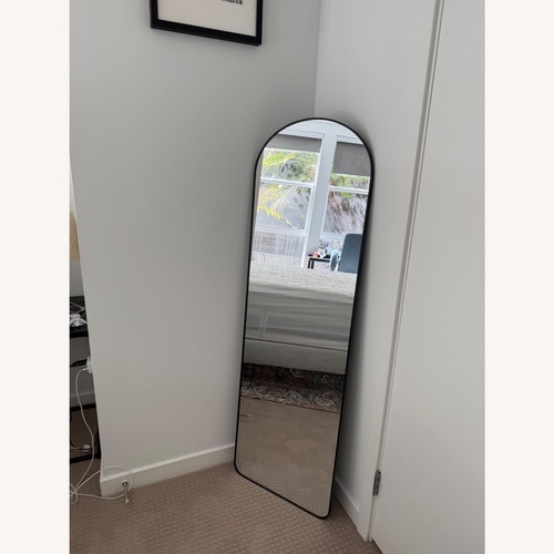 Used Amazon Black 58” Arch Metal Floor Mirror for sale on AptDeco