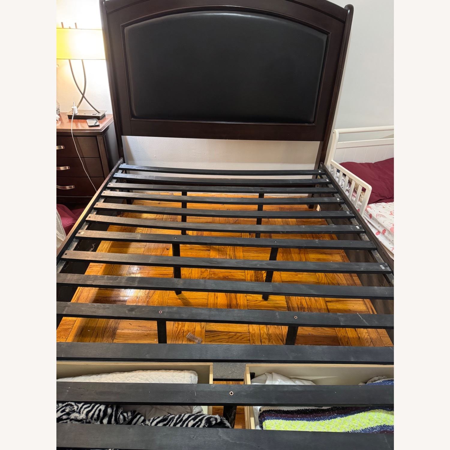 Bob's Discount Furniture Dark Brown Queen Bed - image-1