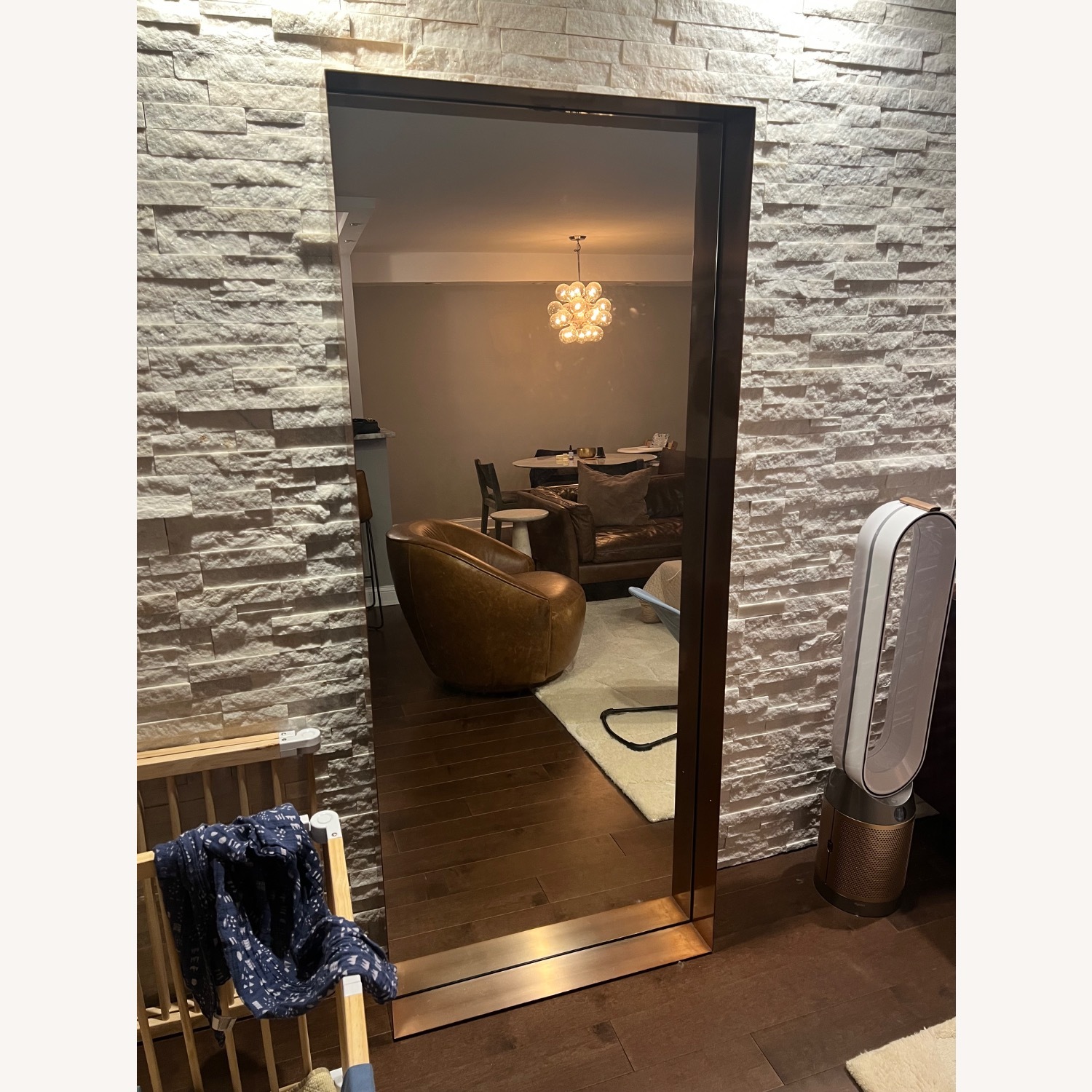 West Elm Industrial Shadowbox Floor Mirror, Copper - image-2