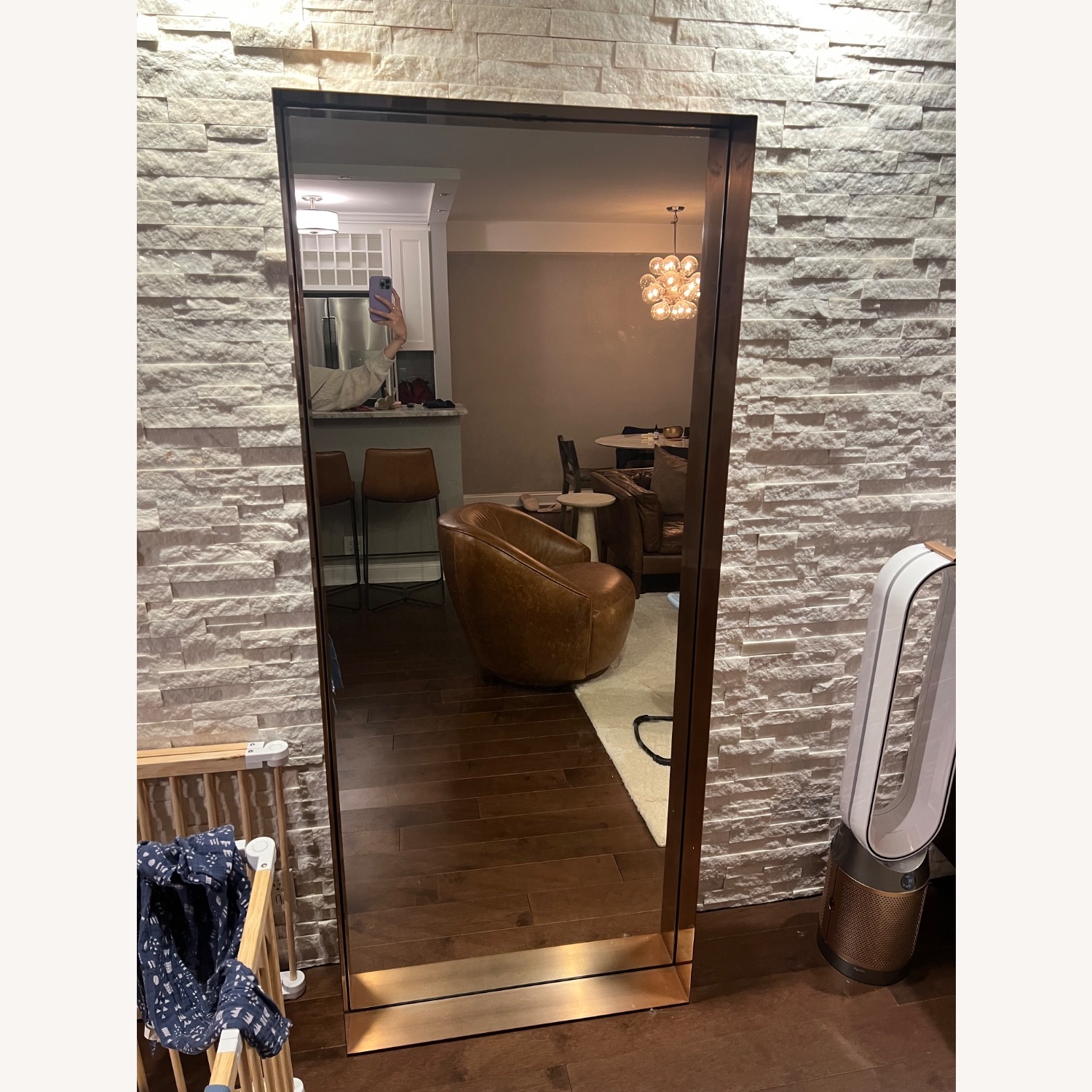 West Elm Industrial Shadowbox Floor Mirror, Copper - image-7