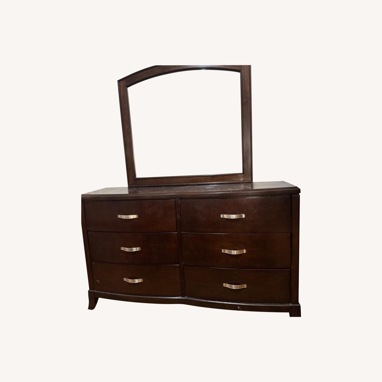 Elevations Espresso 6 Drawer Dresser & Mirror - image-0