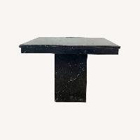 Vintage Modern Black Marble Square Side Table