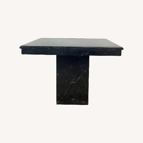 Used Vintage Modern Black Marble Square Side Table for sale on AptDeco