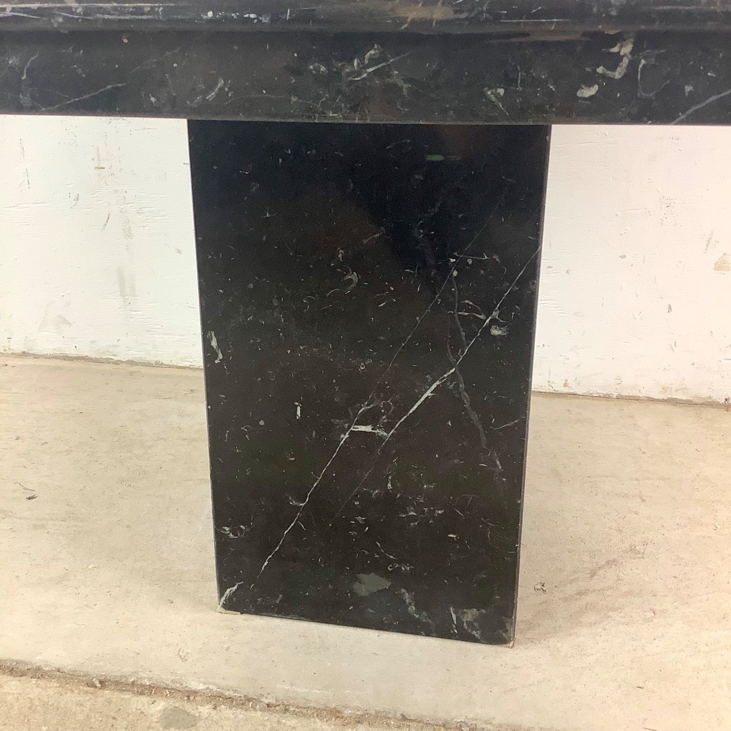 Vintage Modern Black Marble Square Side Table - image-9