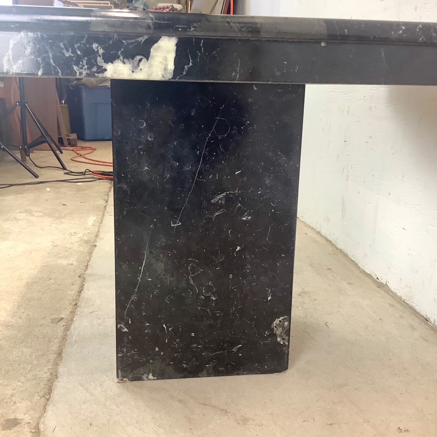 Vintage Modern Black Marble Square Side Table - image-15