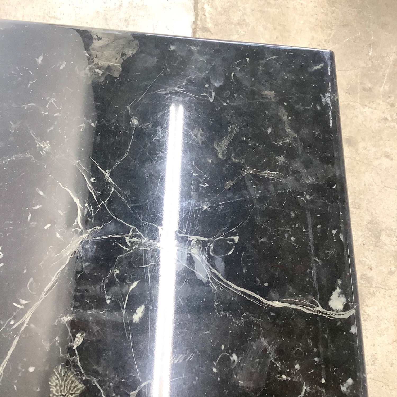 Vintage Modern Black Marble Square Side Table - image-11