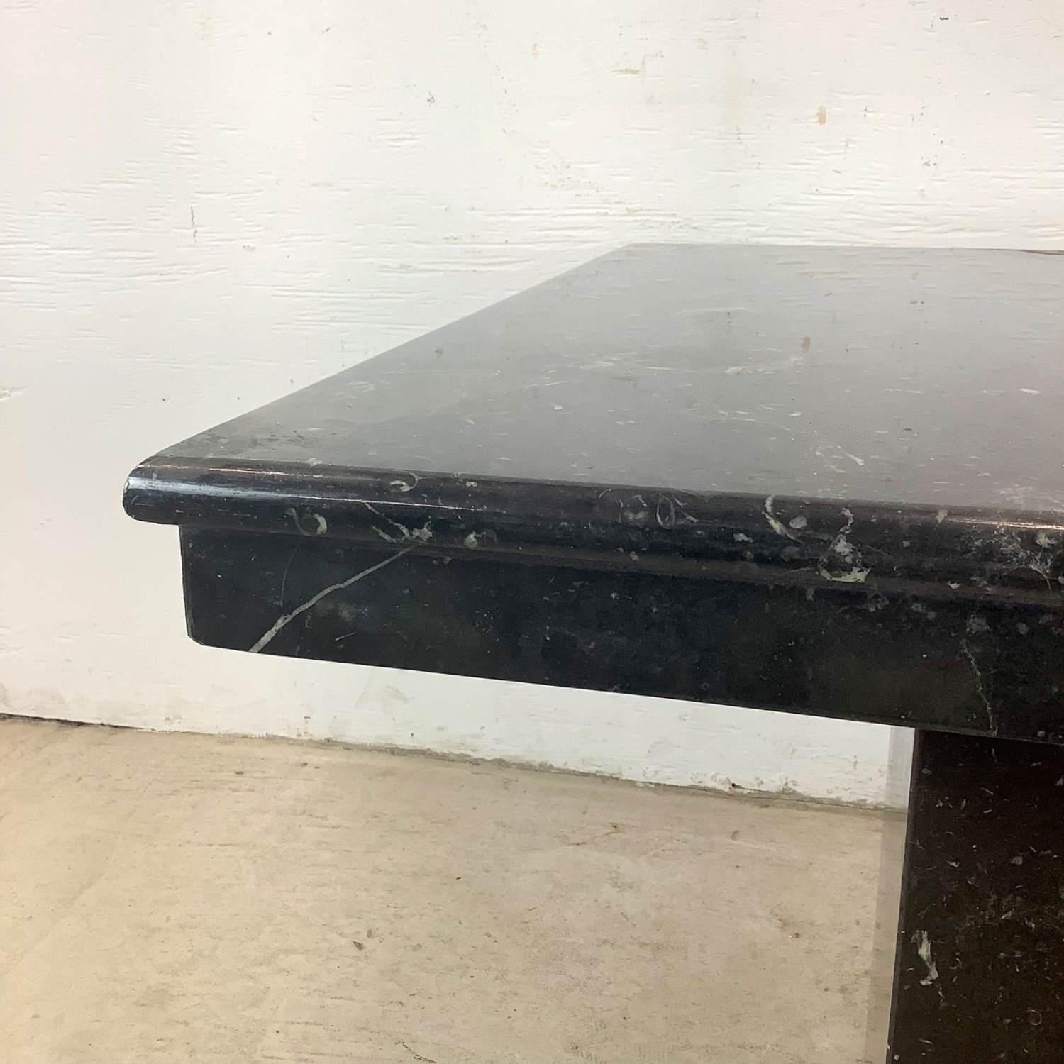 Vintage Modern Black Marble Square Side Table - image-4