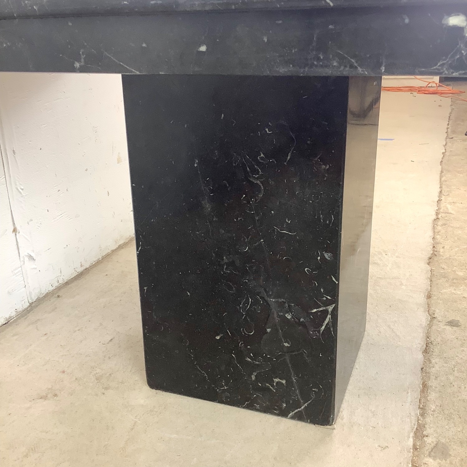 Vintage Modern Black Marble Square Side Table - image-10