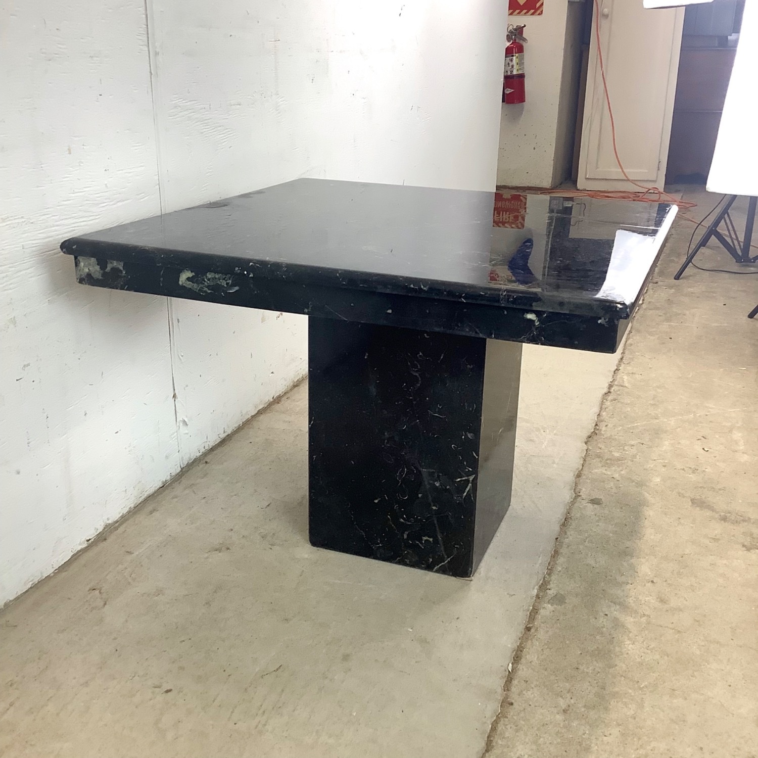 Vintage Modern Black Marble Square Side Table - image-13