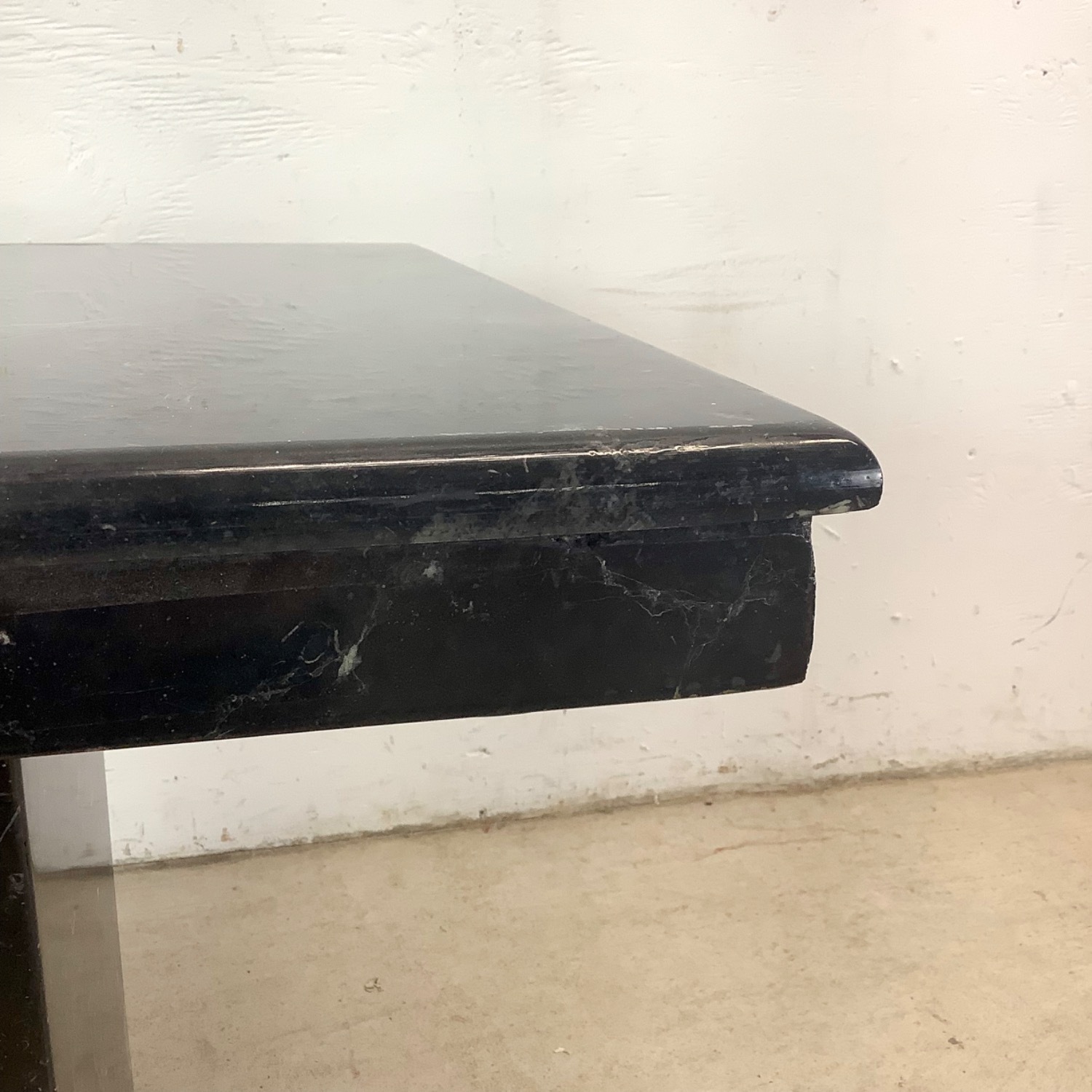 Vintage Modern Black Marble Square Side Table - image-5