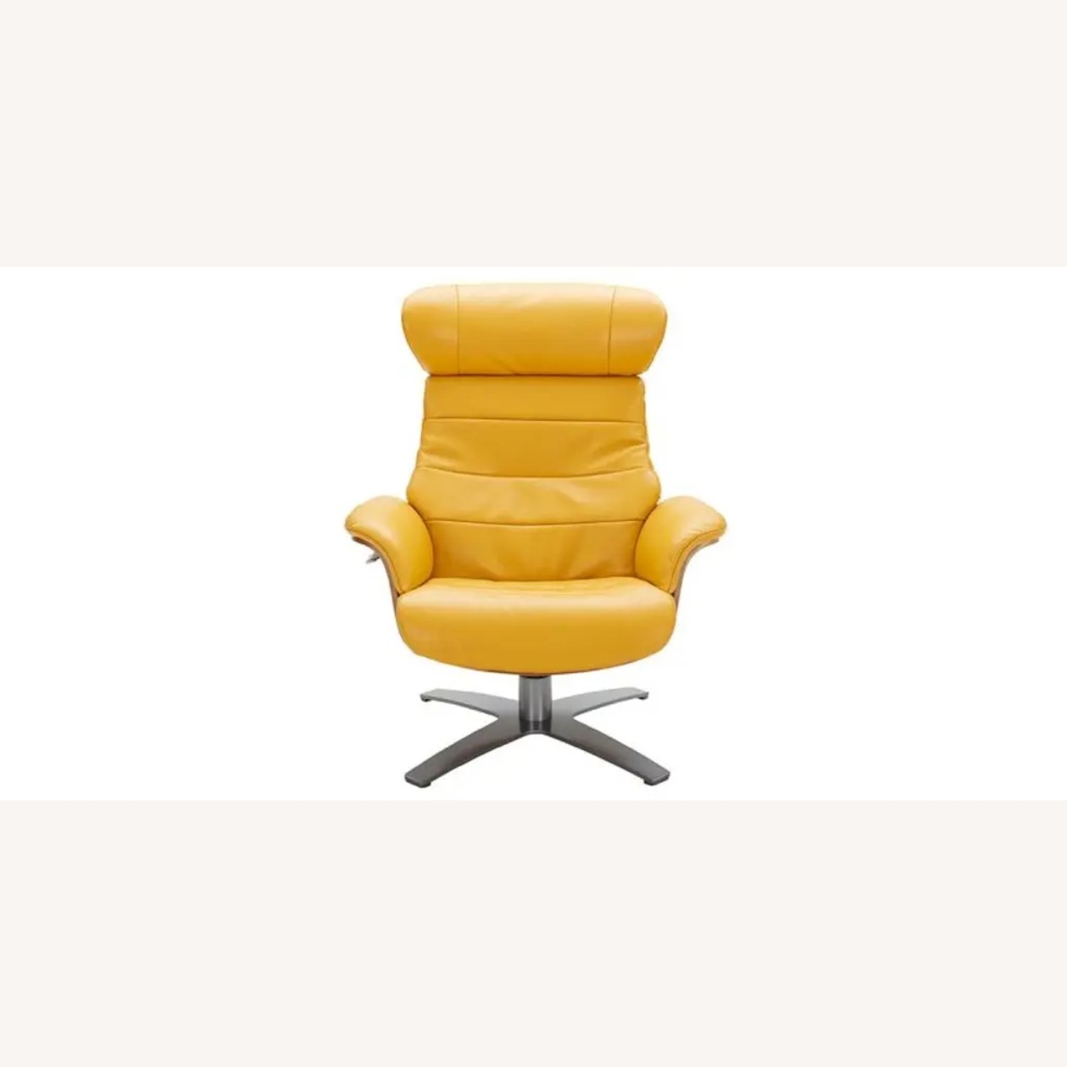Modani Rowen Yellow Leather Chair & Ottoman - image-5
