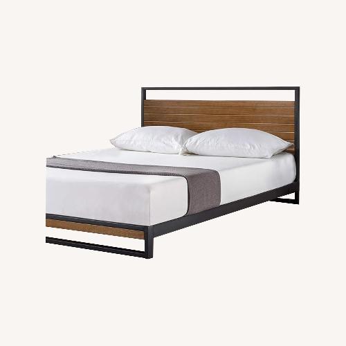 Used Black Wood Queen Bed for sale on AptDeco