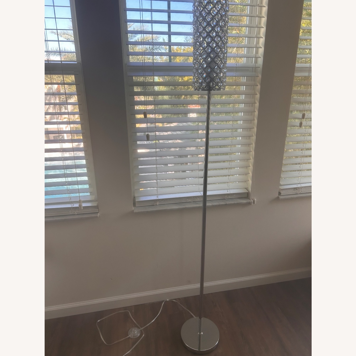 Crystal Floor Lamp Silver - image-1