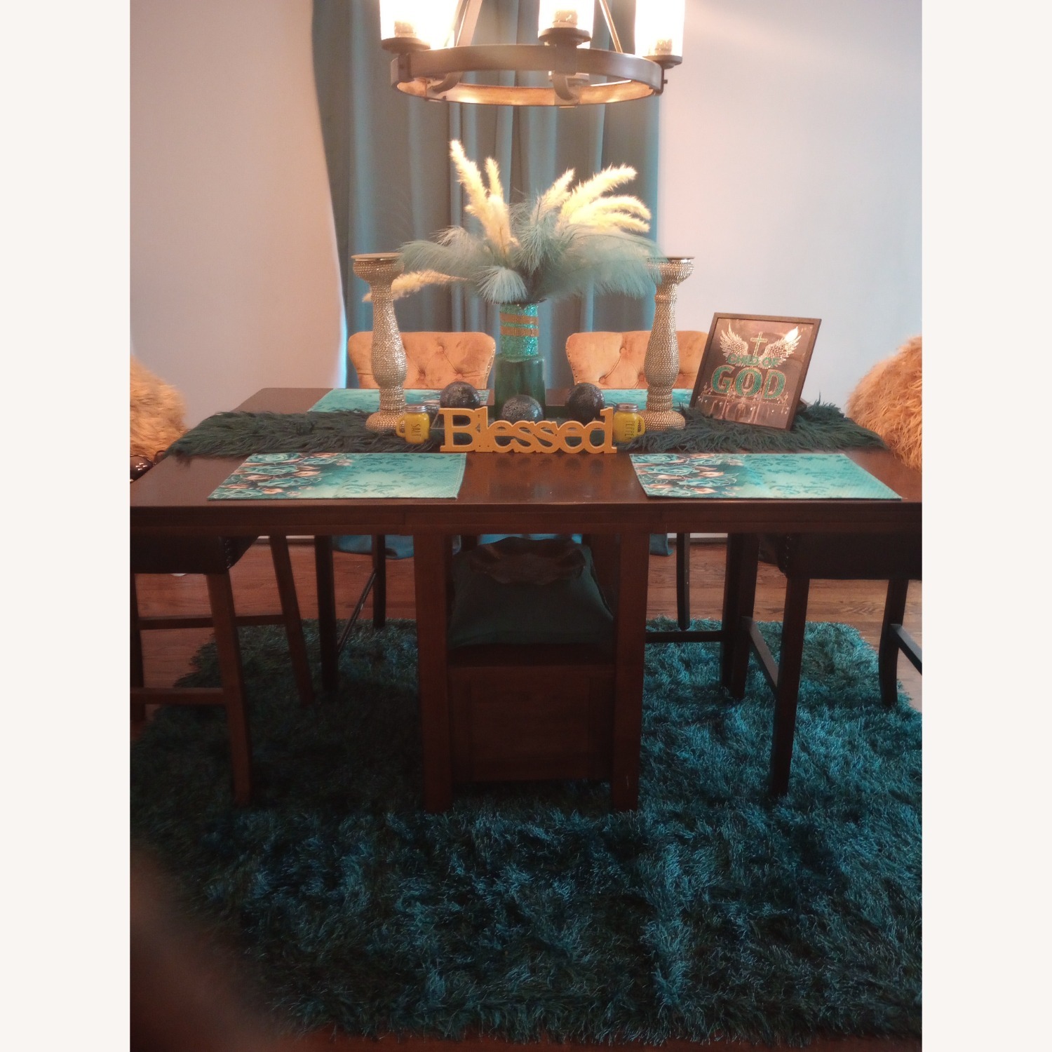 Value City Furniture Dark Brown Wood Dining Table - image-3