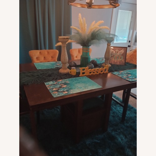 Used Value City Furniture Dark Brown Wood Dining Table for sale on AptDeco