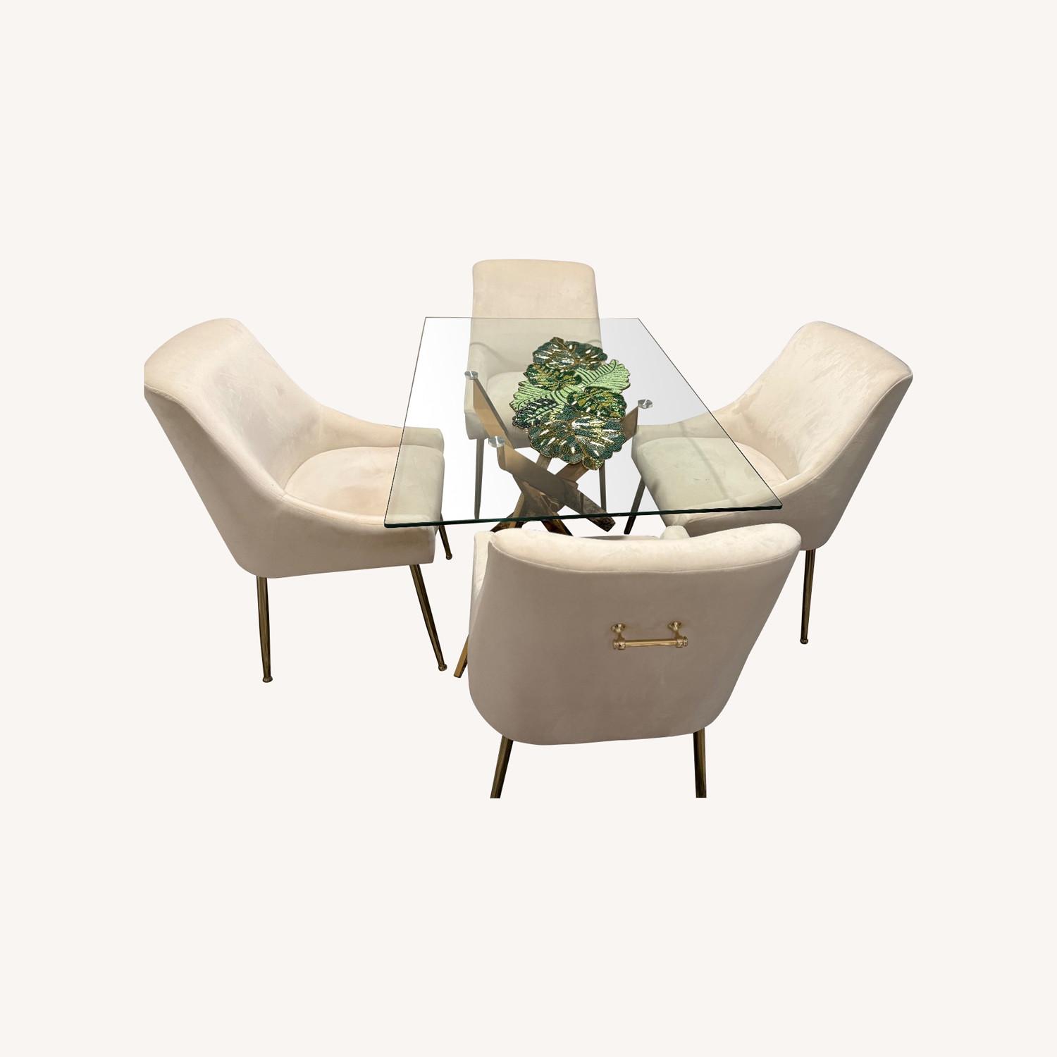 White Velvet Dining Sets - image-0