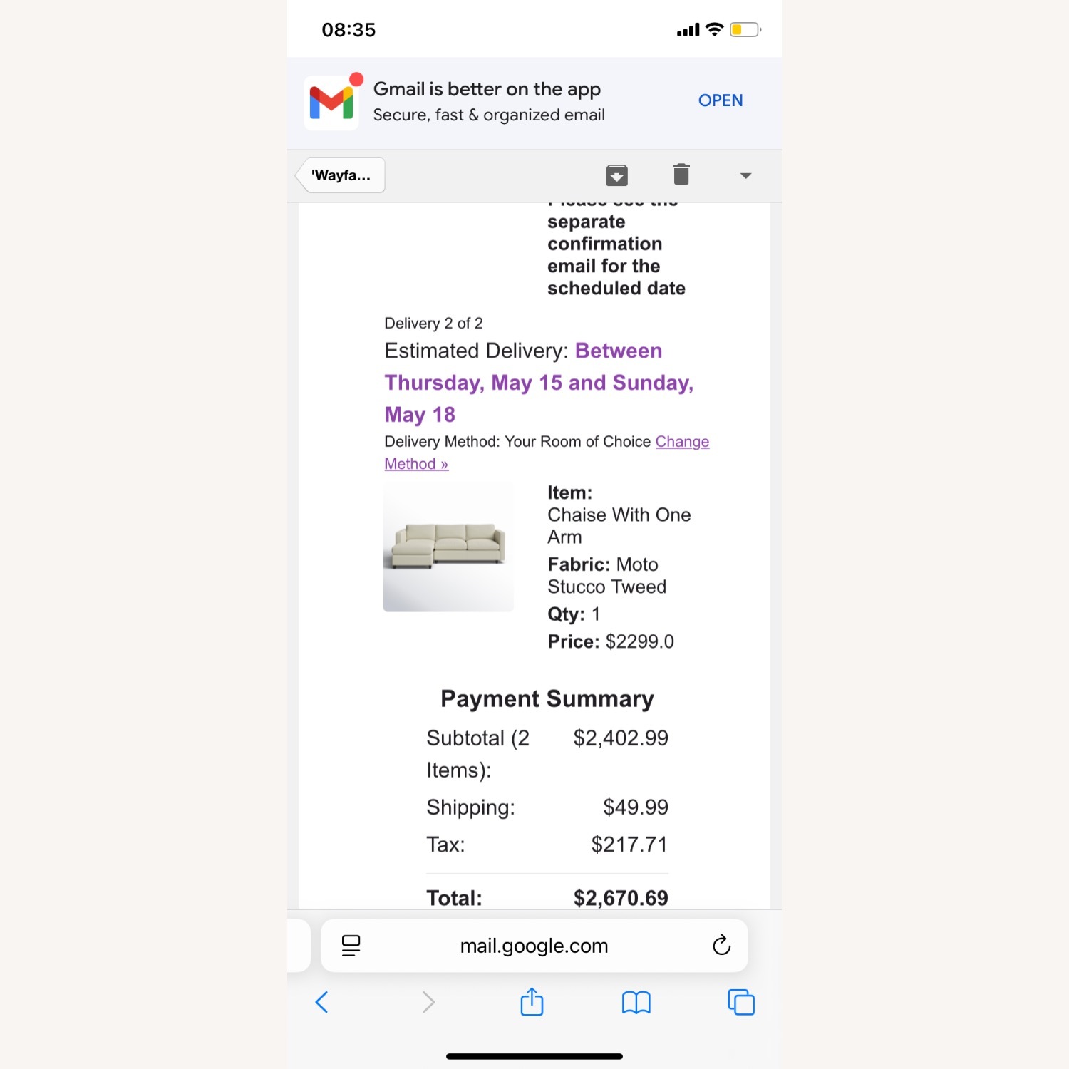 Joss & Main Fleetwood 2 - Piece Upholstered Sectional  - image-3