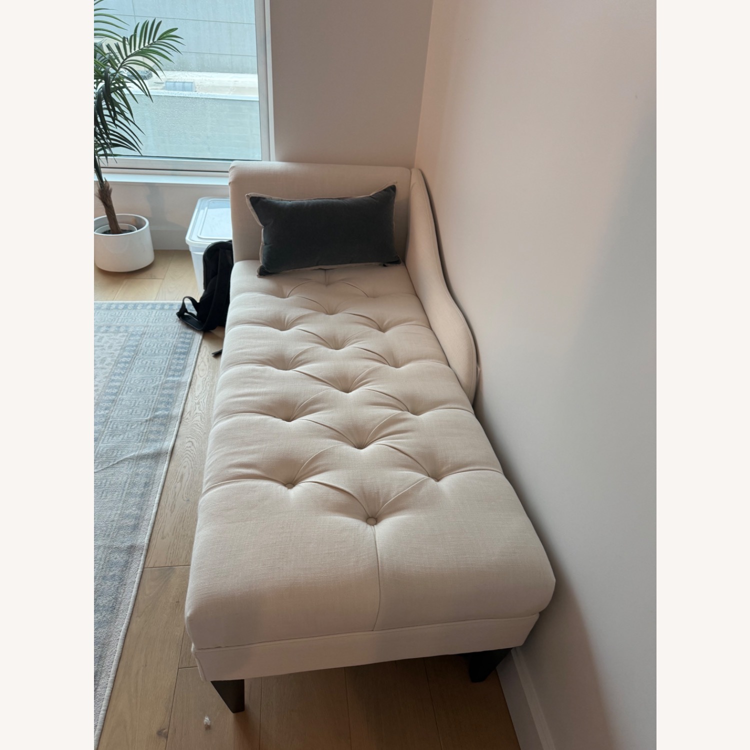 Wayfair White Linen Chaise Lounge - image-2