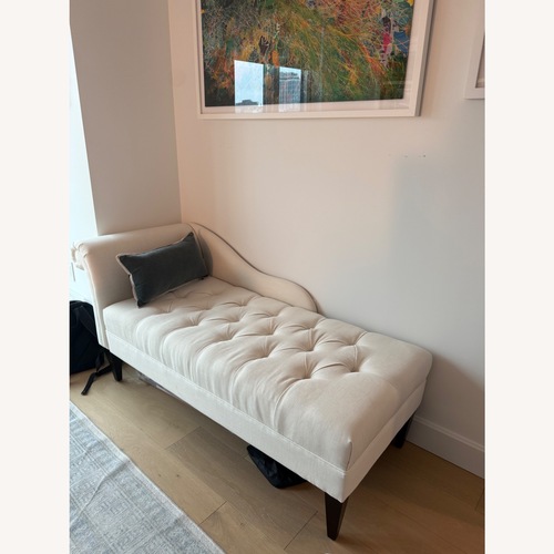 Used Wayfair White Linen Chaise Lounge for sale on AptDeco